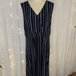 Croft & Barrow Black and White Patterned Midi Dress